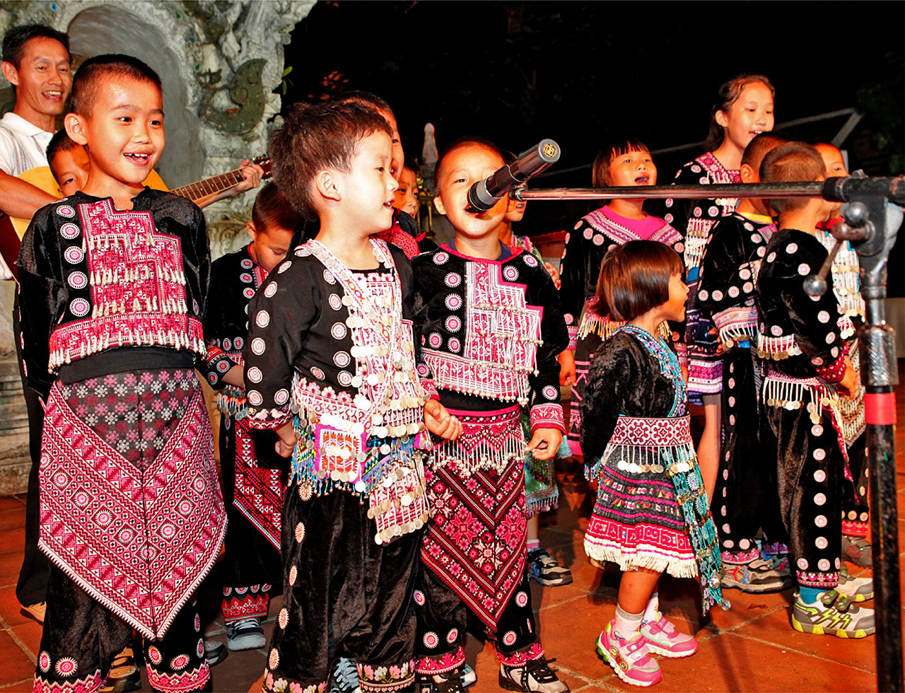 Orphans from Bandekdee Orphanage doing a song performance during a fundraising Gala dinner