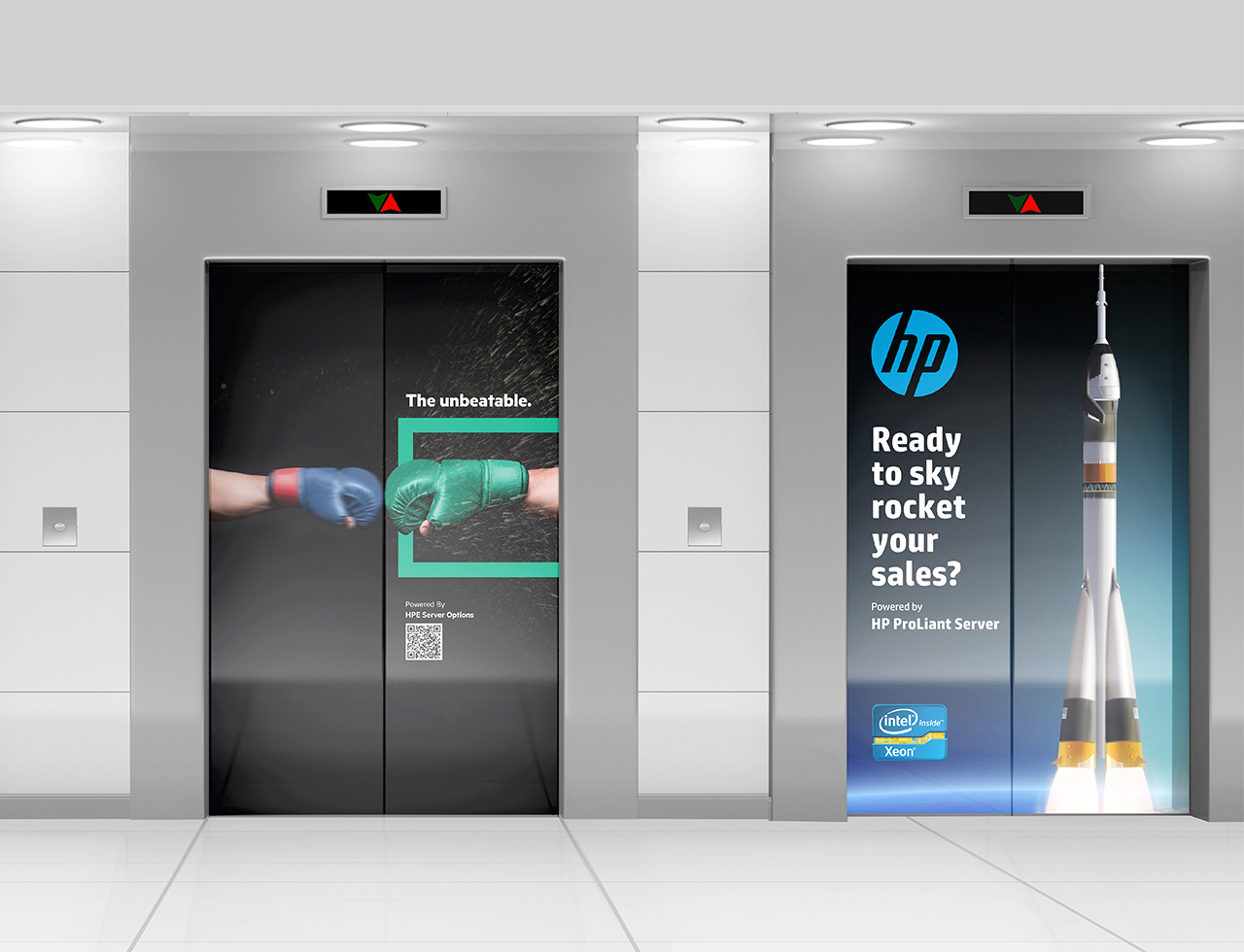 Elevator lift door branding and design