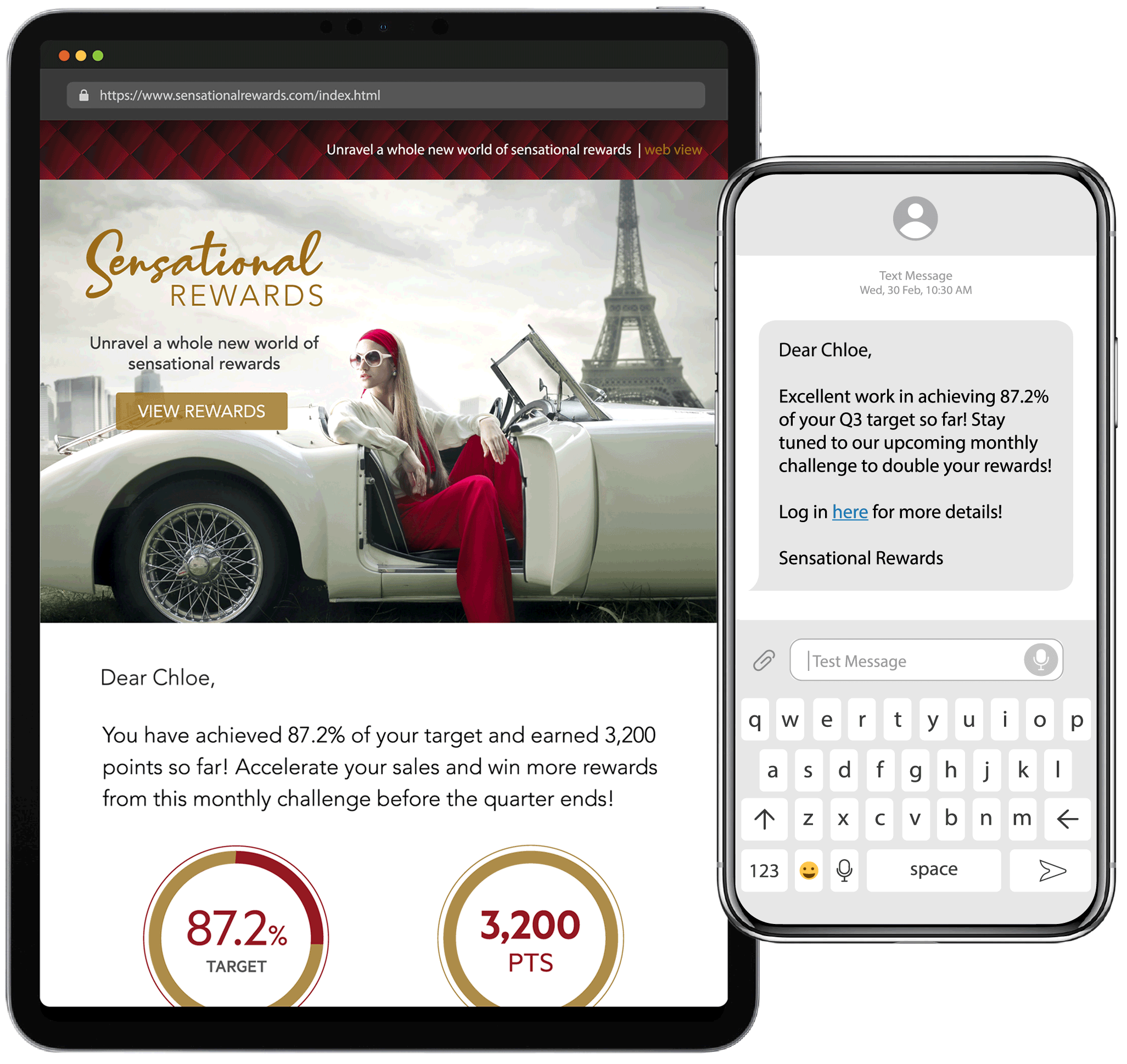 eDM and SMS communication on loyalty program campaign, incentives and performance tracking